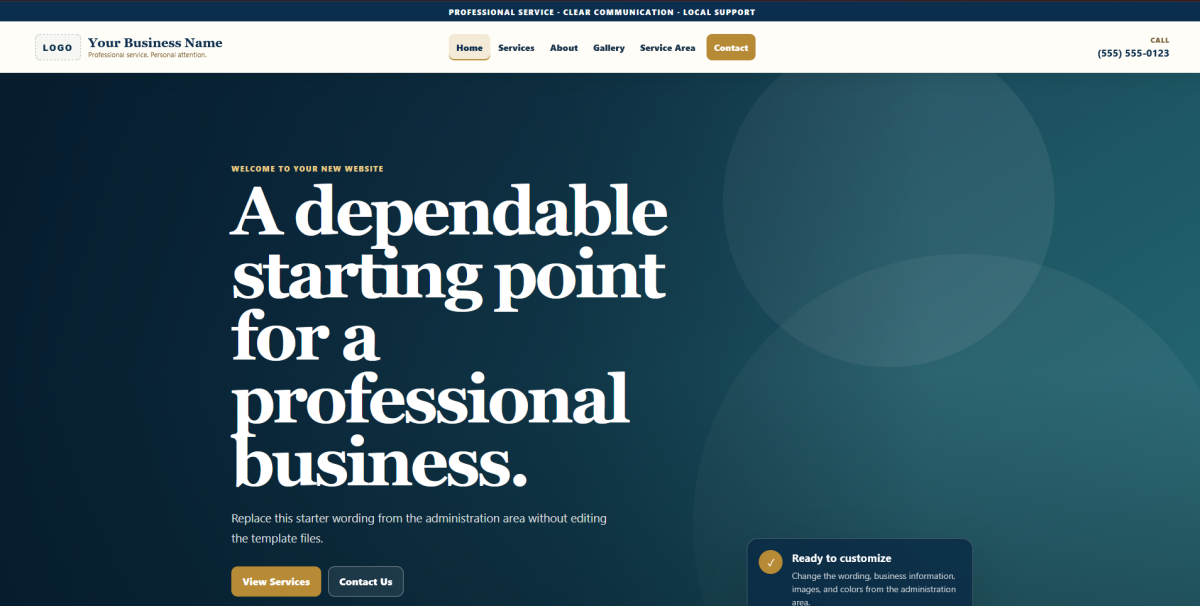 Generic Business One-Page Website Template