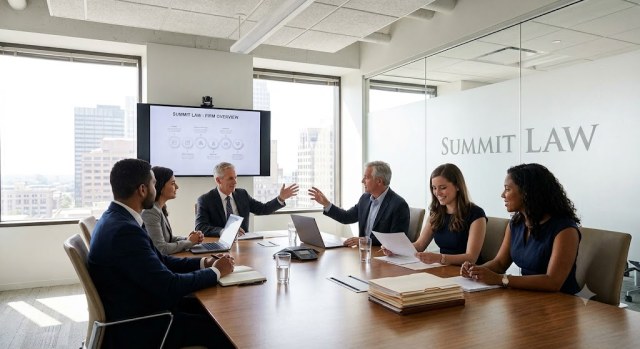 A professional law firm conference room.